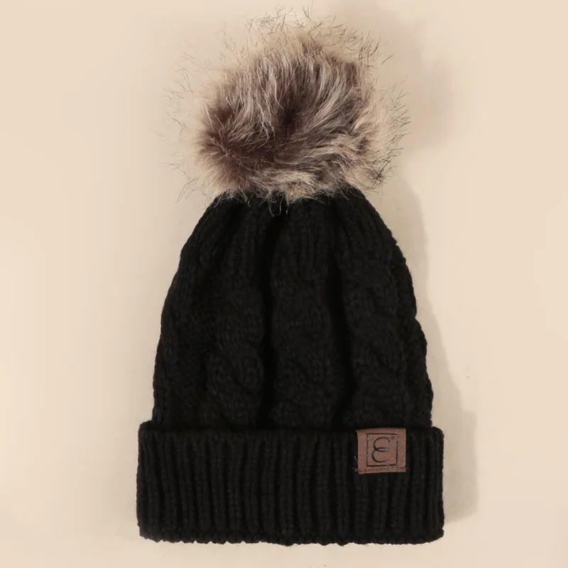 Herbst und Winter für Herren und Damen, lässig, einfach und vielseitig, Wollknäuel, Fried Dough Twists, Strickmütze für Wärme