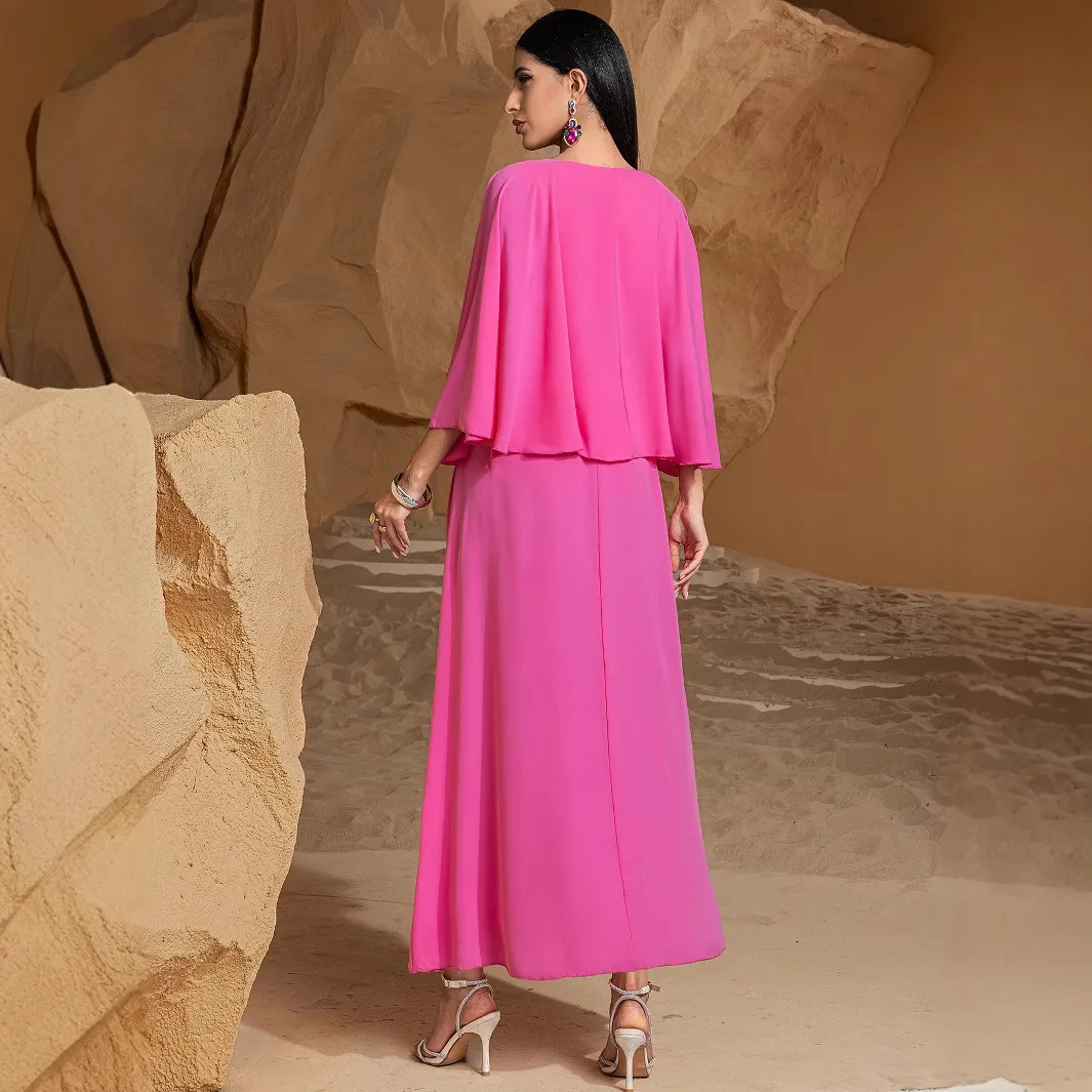 

UNI 2025 модное женское платье с шалью, Ближний Восток, исламский халат, Дубай, арабский бисер, Абая, женское мусульманское вечернее платье Джалабеи