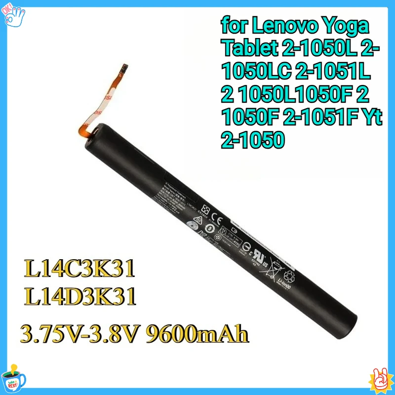 

New L14C3K31L14D3K31 Battery Replacement for Lenovo Yoga Tablet 2-1050L 2-1050LC 2-1051L 2 1050L1050F 2-1050F 2-1051F Yt2-1050
