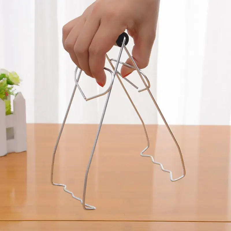 【CC】2PCS Stainless Steel Foldable Hot Dish Clamp Anti-Scald Bowl Clip Plate Pot Gripper Kitchen Utensil Holder Kitchen Tool