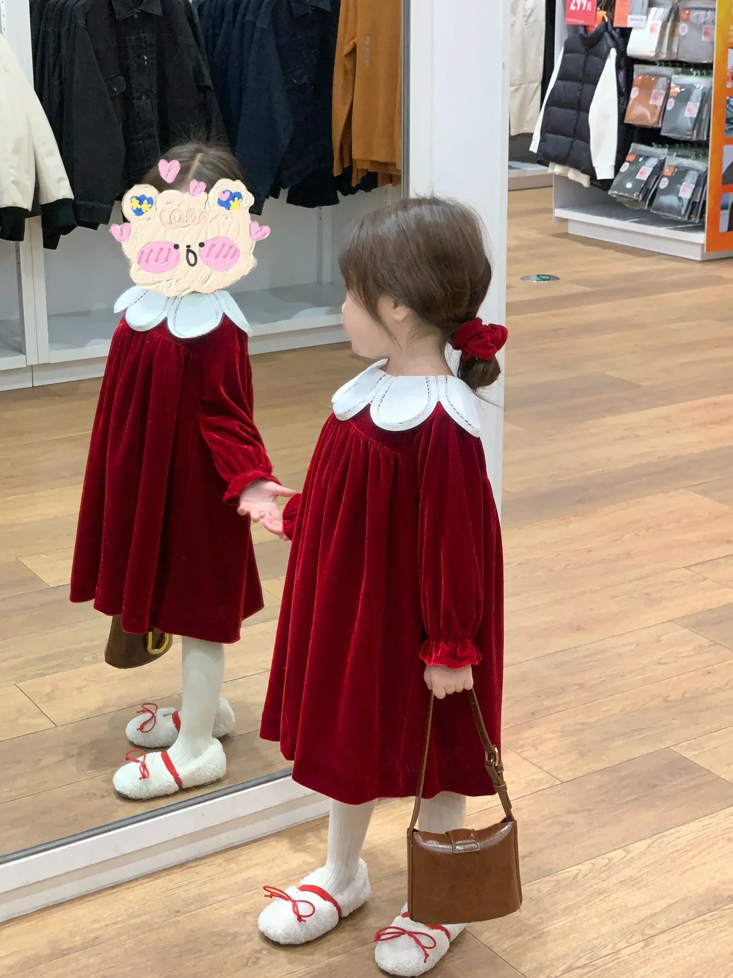 

Christmas Red Dresses for Girls 2024 Winter Kids Girls Gold Velvet Princess Dress Baby Girl Dress