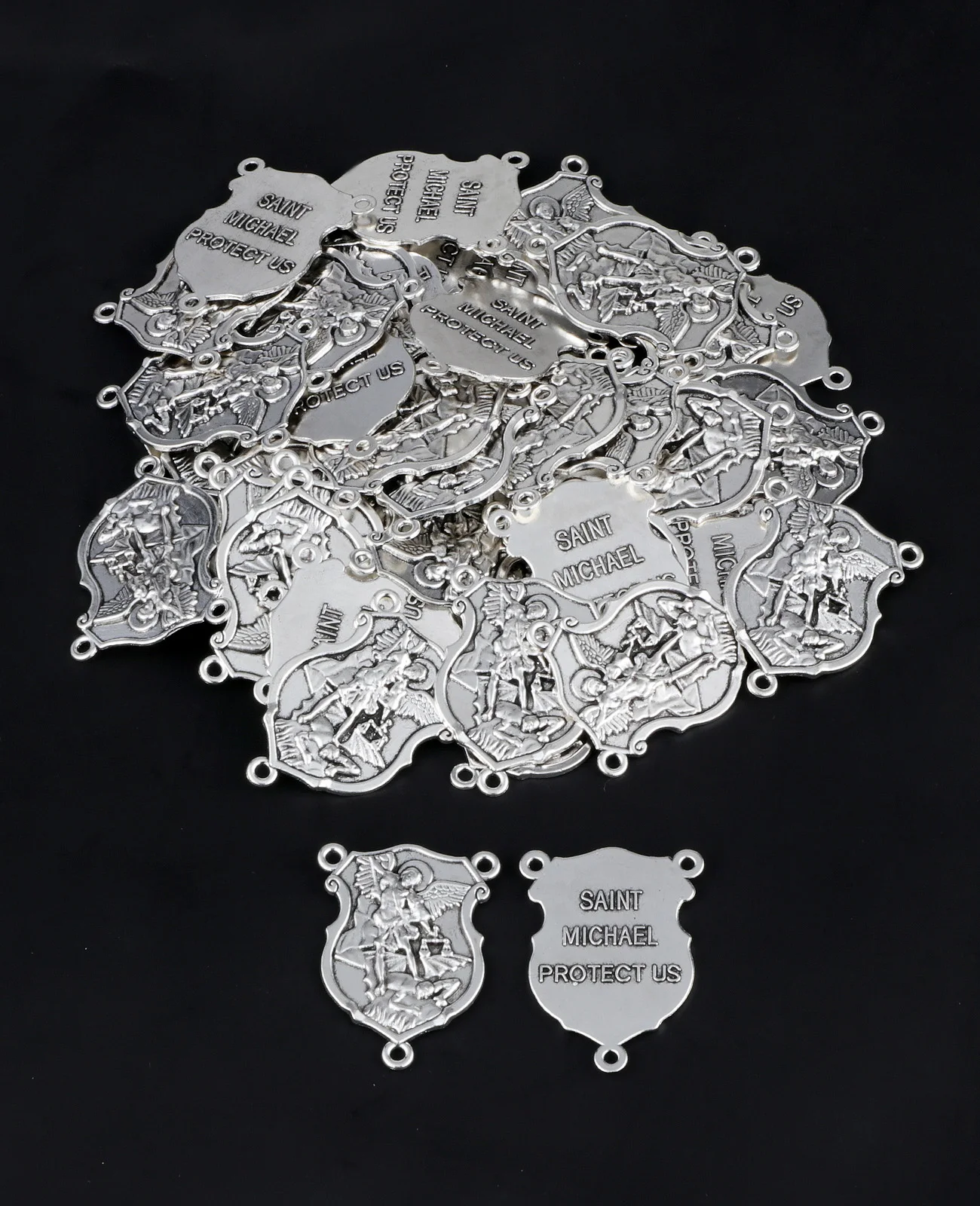 10Pcs The Archangel Protection Medal Christian Saint Michael Rosary Centerpieces Part for DIY Jewelry Accessories