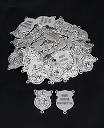 10Pcs The Archangel Protection Medal Christian Saint Michael Rosary Centerpieces Part for DIY Jewelry Accessories