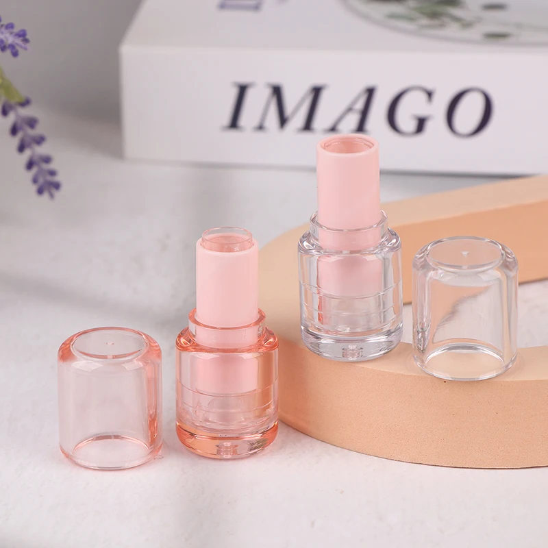 Emballage de maquillage de voyage pour brillant à lèvres, Tubes circulaires semi-transparents vides pour baume à lèvres, conteneur de stockage de rouge à lèvres, 3.5ml