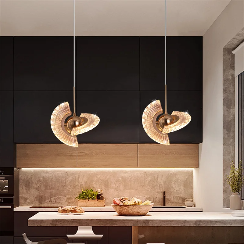 Iron Crafts+Acrylic Hanging Chandelier For Bedroom Dining Room Rotatable Led Ceiling Lamp Lustre Home Decoration Mood Lighting image 2