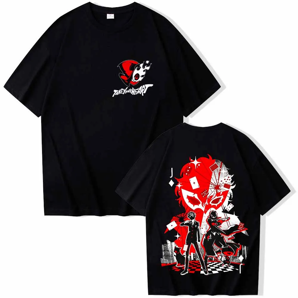 Persona 5 Goro Akechi Grafik-T-Shirt Vintage Y2K Anime Merch Harajuku Oversized Baumwoll-Kurzarm-T-Shirt für Männer und Frauen – Detail 2
