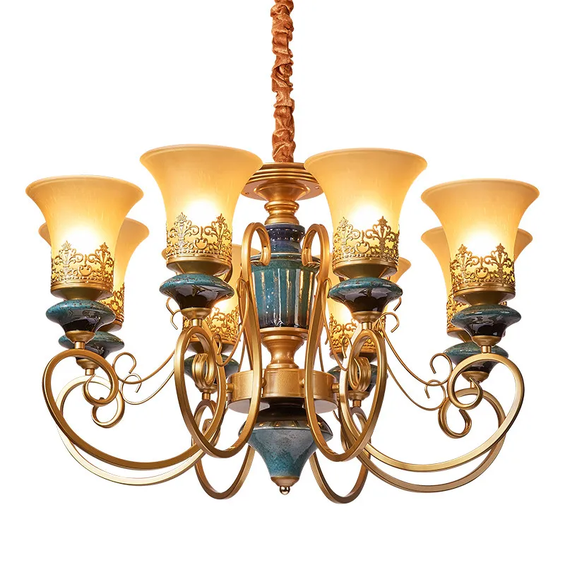 European Chandelier Simple Modern American Retro Light Luxury High-end Lamps Study Bedroom Dining Room Living Room Chandelier