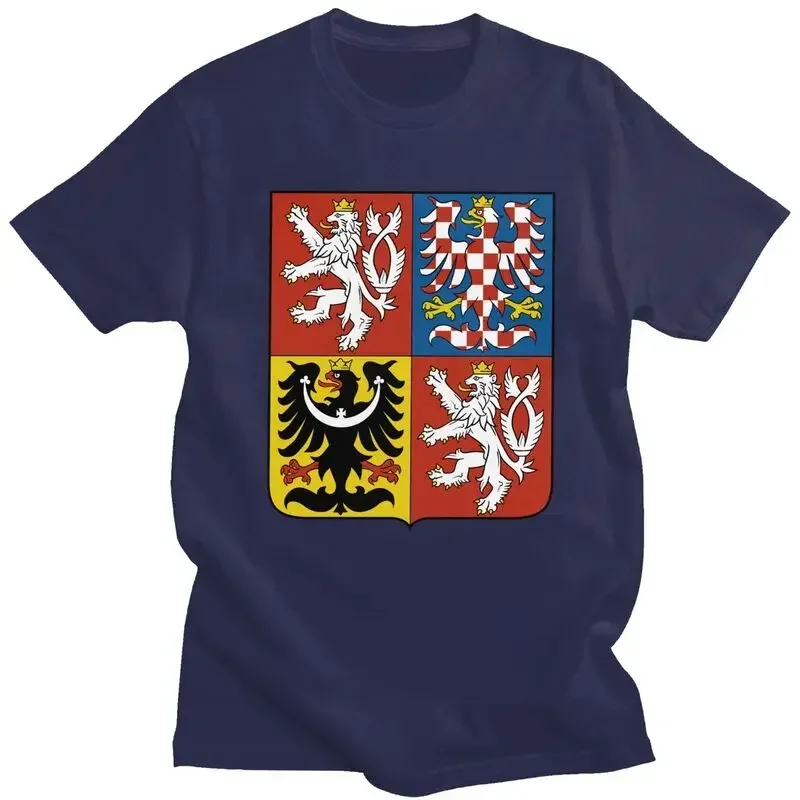 Short Sleeve Tops Male Coat Of Arms The Czech Republic T Shirts Short-Sleeve Cotton Tshirt Streetwear T-shirt Summer Tee Apparel