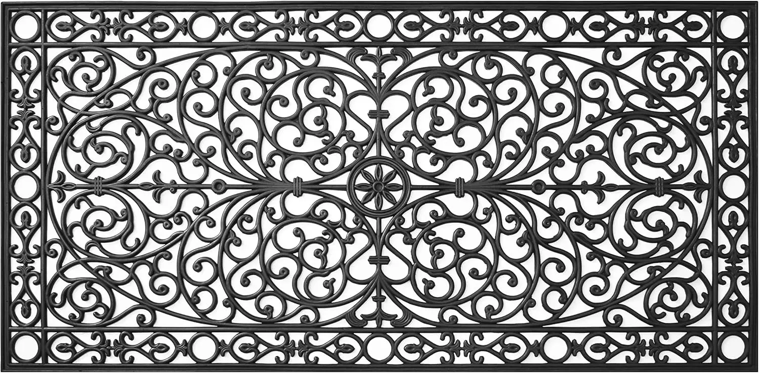 

Extra Large Rubber Doormat 3x6 Feet, Black All-Season Outdoor Mat
