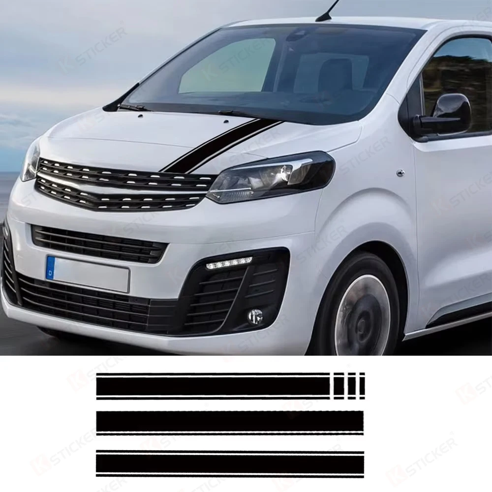 80X12CM Universal Van Hood Cover Engine Stickers Camper Car Bonnet Graphics Stripes Vinyl Decor Decal Auto Tuning Accessories