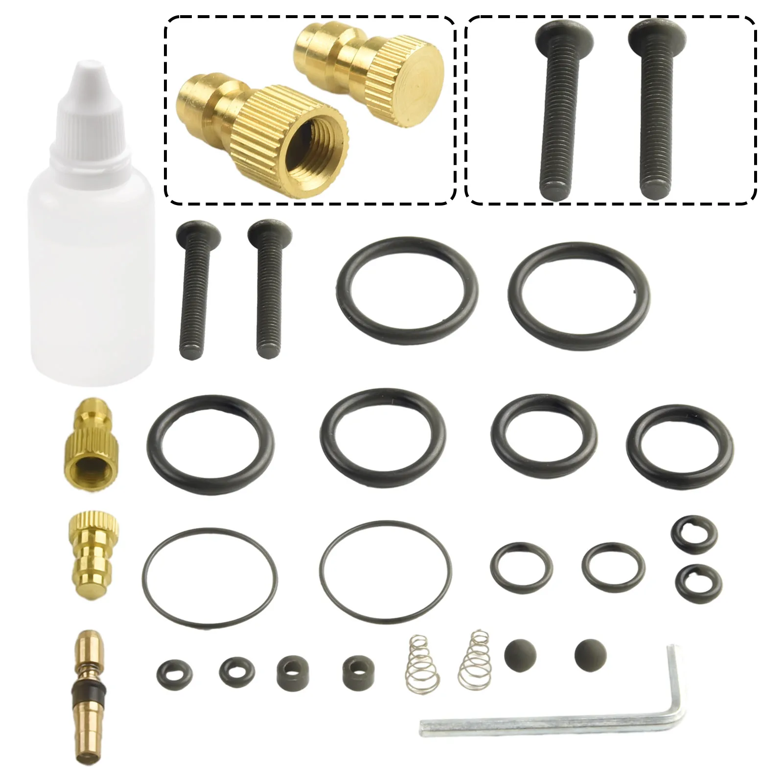O-Rings Pump Inflator Repair Set 30mpa Accessories Brand New High-Pressure NBR/Copper Piston Head Pump Silicone Oil