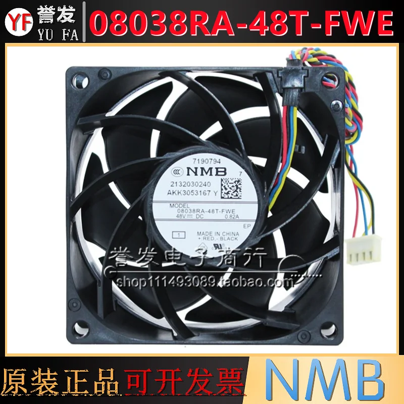 NEW ORIGINAL 08038RA-48T-FWE 48V 0.82A 8038 80x80x38mm COOLING FAN RADIATOR