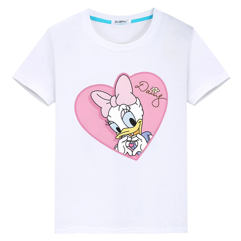 

t shirt for kids boy 10year1 00%Cotton mickey mouse Kawaii Tops Donald Duck anime Short pride tshirt y2k one piece girl clothes