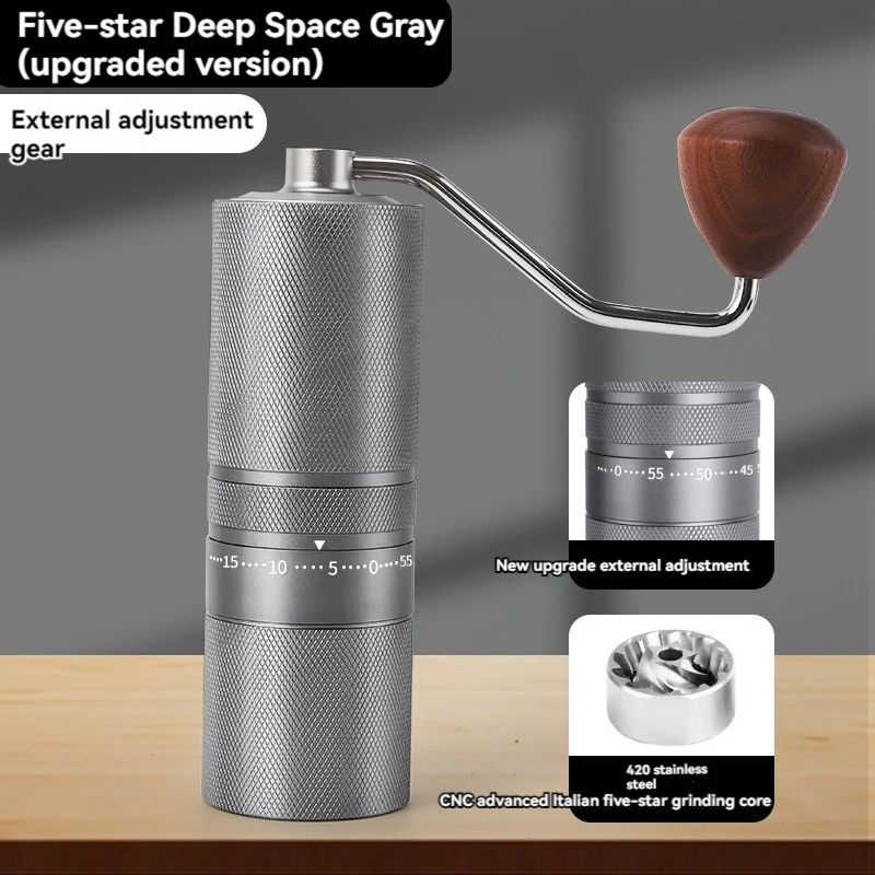 7/5Axis-Manual Coffee Grinder Stainless Steel Burr Core Burr Detachable Grinding Disc Hand Coffee Mill For Espresso Coffee Maker