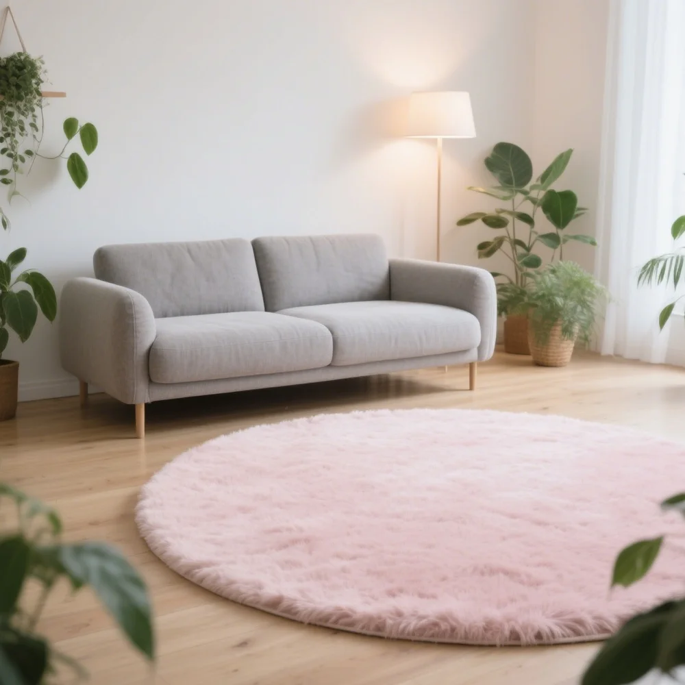 

VIKAMA Modern Art Silk Wool Living Room Carpet, Dust-Resistant and Easy to Maintain, A Trendy Addition to Your Home