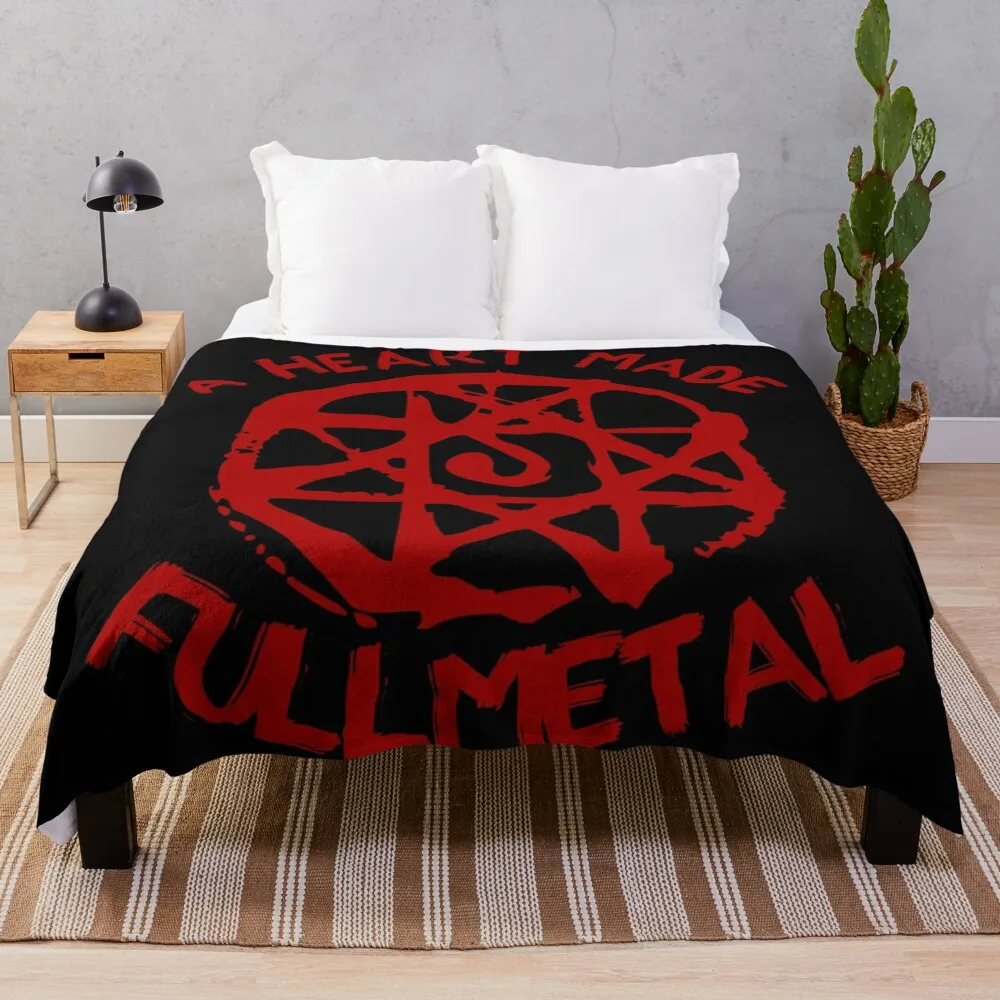 

A Heart made Fullmetal Throw Blanket Travel Blanket Sofas Hairy Blankets