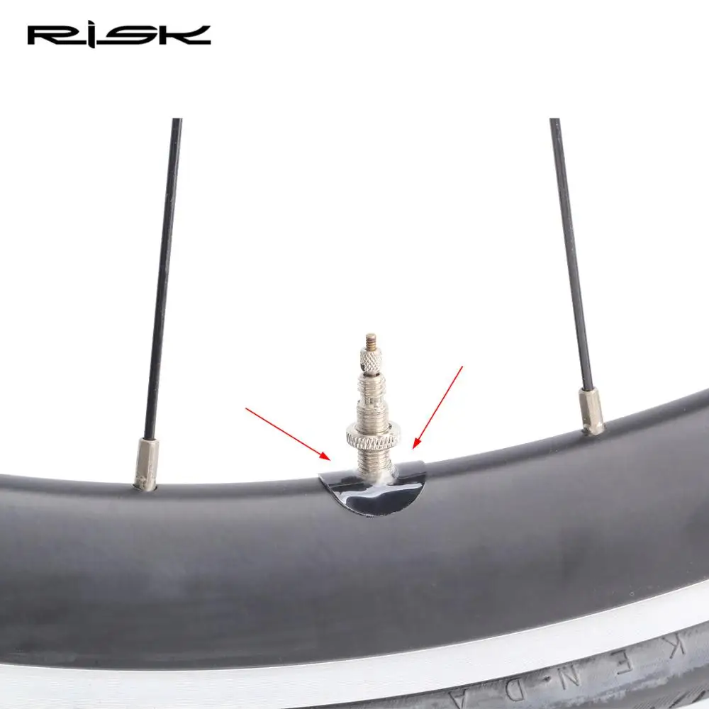 20pcs/set RISK Mountain Road Bike Bicycle French Presta Valve Sticker Rim Protection Gas Air Nozzle Glue Pad Tube Tire Gasket