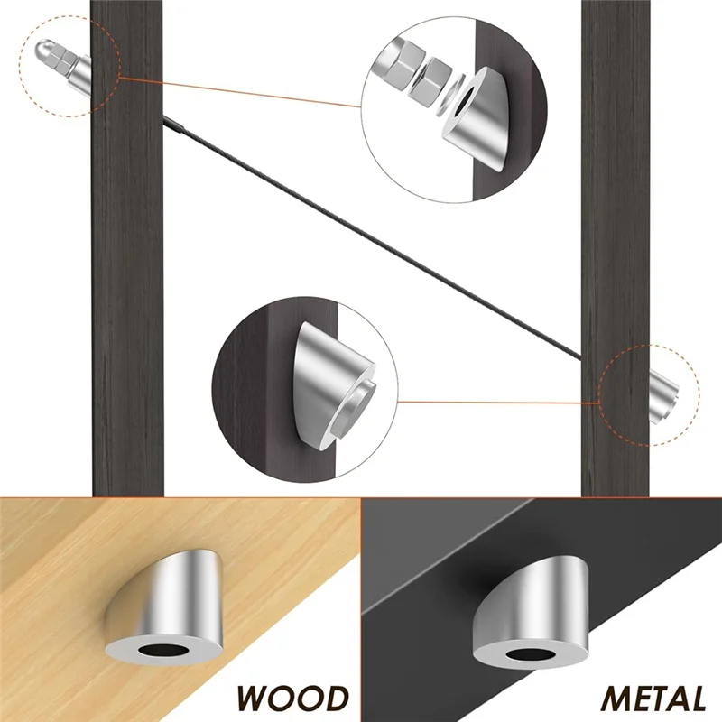 Hot Sale-Invisible-Cable Railing Hardware 15 Pcs 1/4Inch ID Stainless Steel 30 Degree Angle Beveled Washer Set