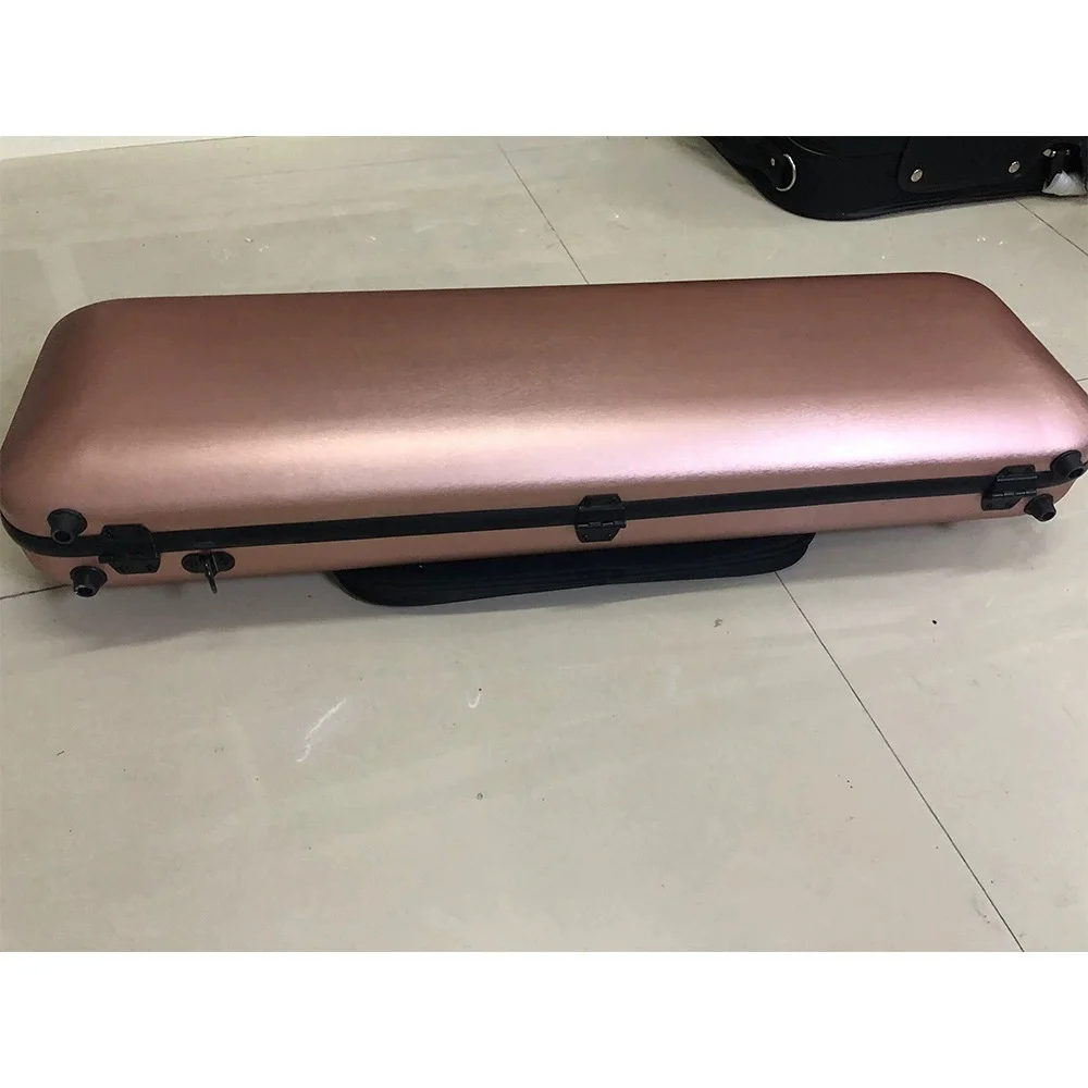 High Quality Pink Violin Case Hard Shell Square Shape Box Portable Violin Accessories