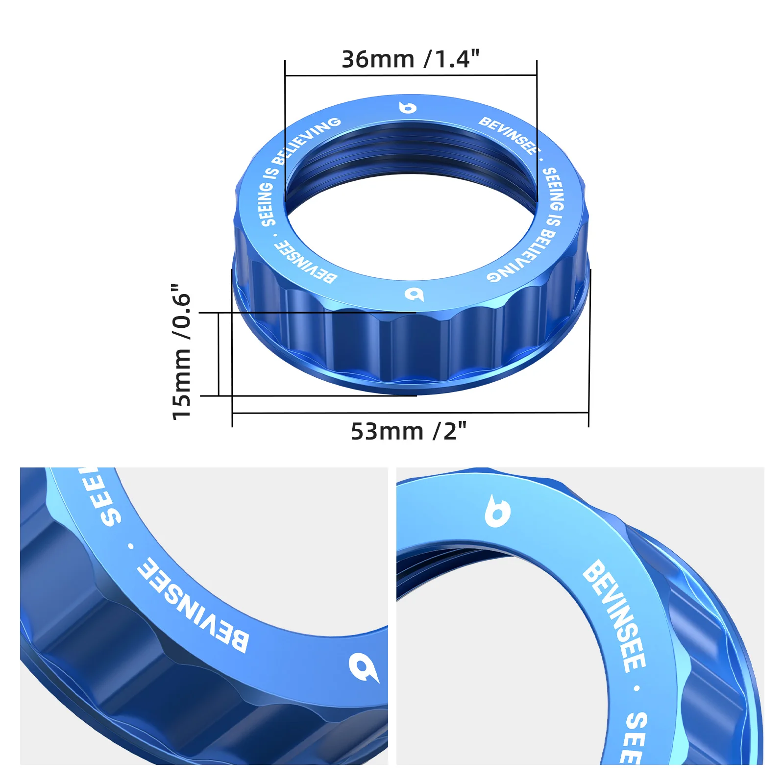 BEVINSEE Aluminium Bremsflüssigkeitsbehälter-Deckel für BMW E90 E91 E92 E93 E81 E82 E87 E88 E46 X1 E84, Ersatz für 34336774451/34326764119 – Detail 5