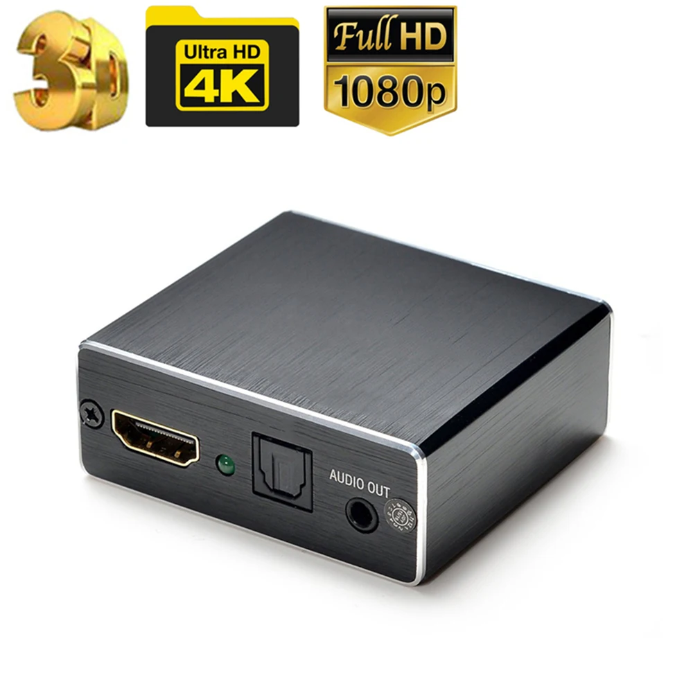 Kompatybilny z HDMI ekstraktor Audio Stereo konwerter Audio 3.5mm 4k X 2k Adapter ze splitterem Audio nadaje się do kina domowego PS4 TV DVD