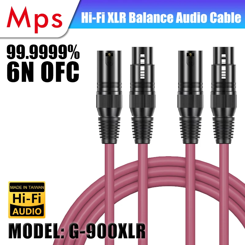 HiFi MPS G-900XLR 99.9999%OFC Material XLR canon plug balance audio cable use for DVD CD DAC power amplifier