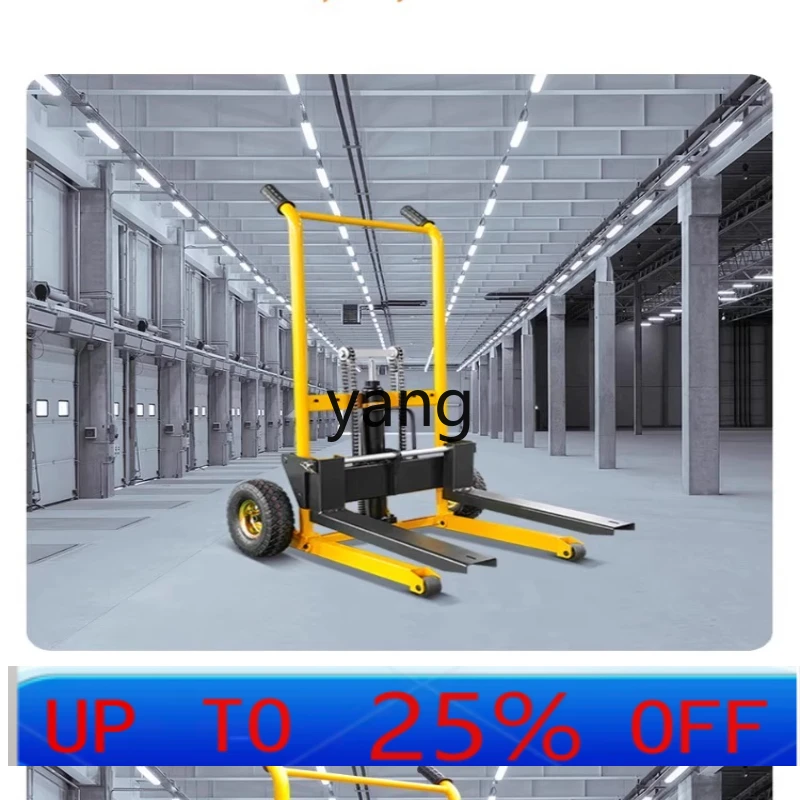LMM miniature truck-mounted forklift folding manual hydraulic stack truck lightweight small lifting and handling