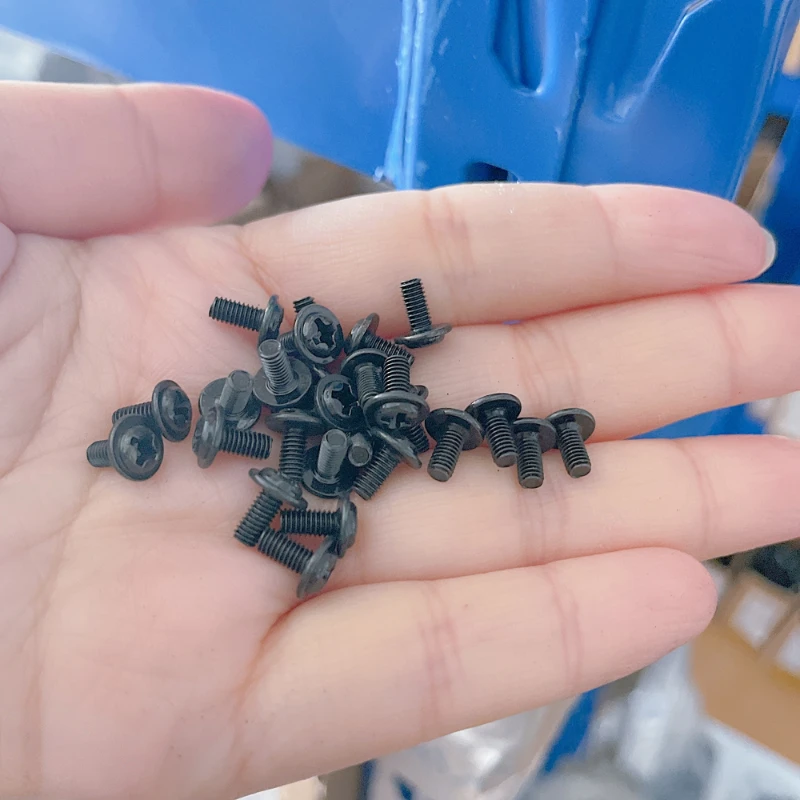 50pcs M2 M2.5 M3 M4 Pwm Din967 Black Pan Padded Screws Referral Computer Chassis Fixed Motherboard Screws With Pad