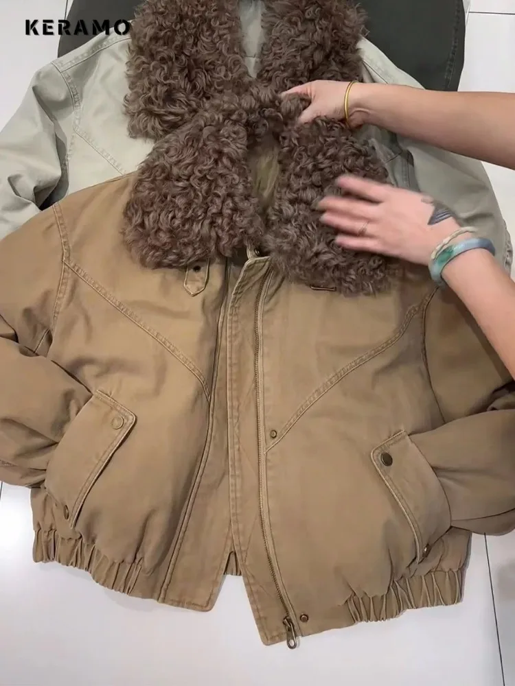 المرأة خمر الصوف المرقعة موضة معطف مرن 2025 الشتاء الإناث ريترو ستايل واحدة الصدر رفض طوق سترة #5