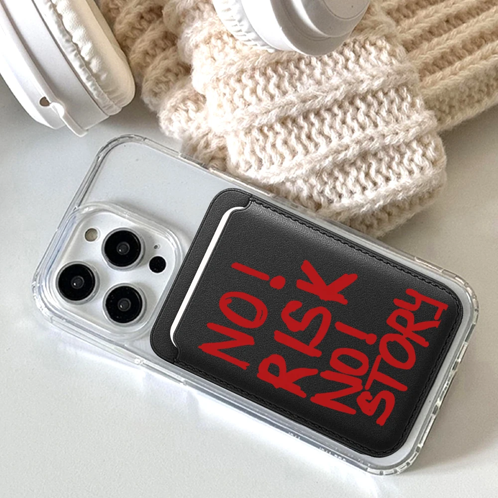 Positive Leather Card Wallet Cover Phone Card Holder For Magnetic Case Suitable For all iPhone for Magsafe Card phone Back Bag