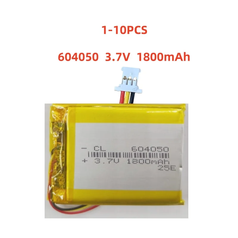 

3.7V 1800mAh 604050 Lithium Polymer Rechargeable Battery With Thermistor(Temperature control, NTC) 3 Pin Ultra thin Plug