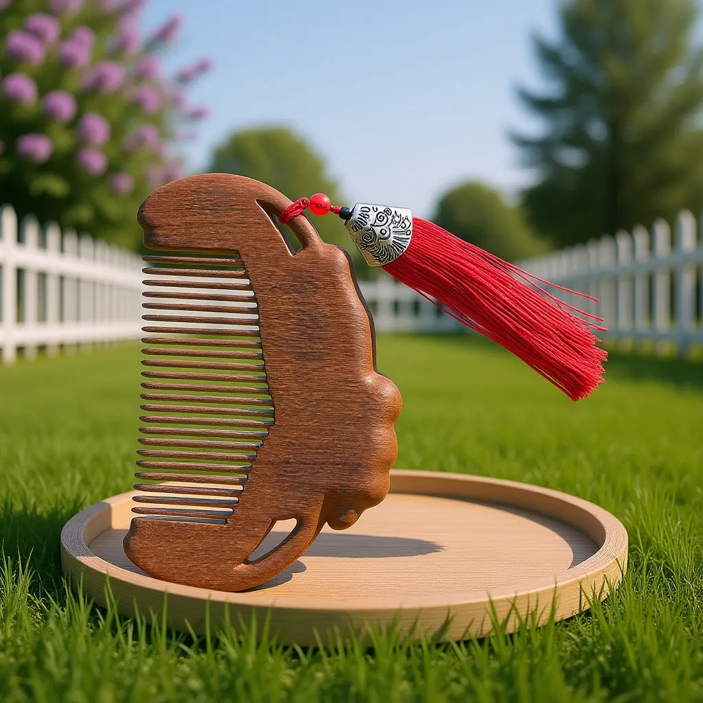 

Расческа из сандалового дерева с широкими зубьями, ручной работы, резная, из натурального дерева, для распутывания кудрявых волос, антистатическая, портативная, винтажная, карманного размера