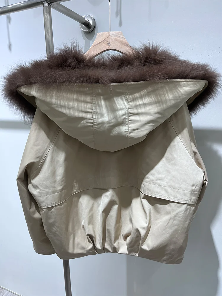 2025 chaquetas de plumas de ganso cálidas de invierno para mujer, cuello de piel de zorro Real Natural, prendas de vestir gruesas para mujer, abrigos, chaquetas acolchadas, gran oferta