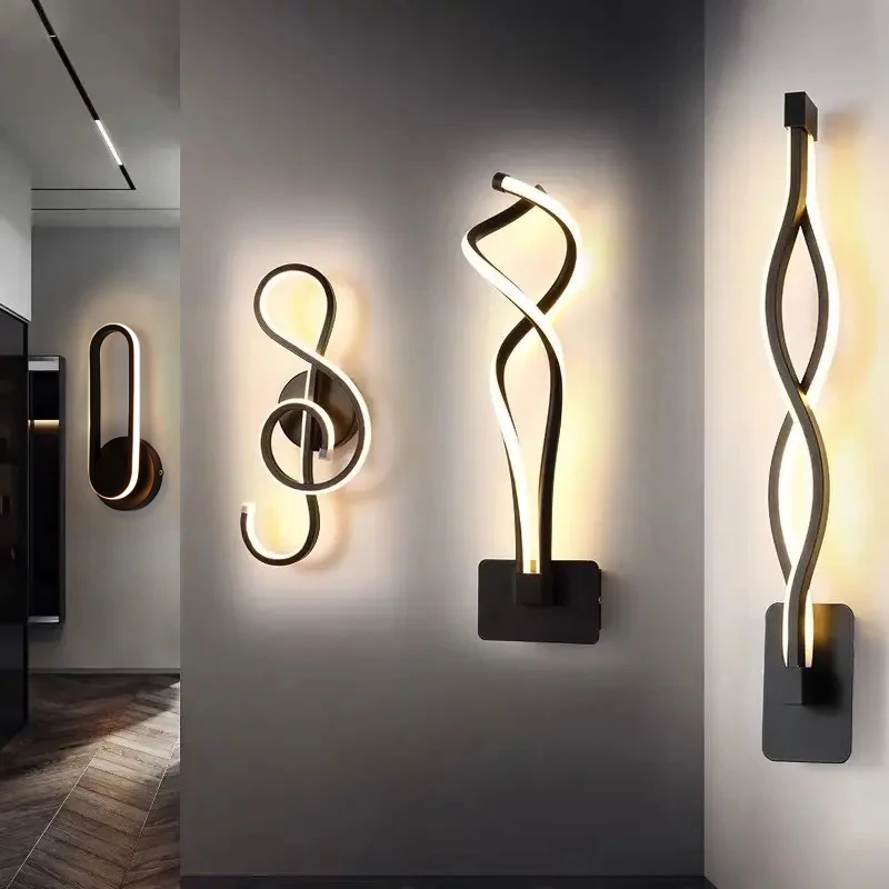 Moderne Stijl Decoratieve Woonkamer Slaapkamer Binnen Wandlamp Creative Aluminium Indoor Nordic Led Wandlamp