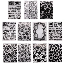 Newest 3D Embossing Folder Transparent Embossing Plastic Plates Design For INS DIY Paper Cutting Dies Scrapbooking 10.5x14.5cm