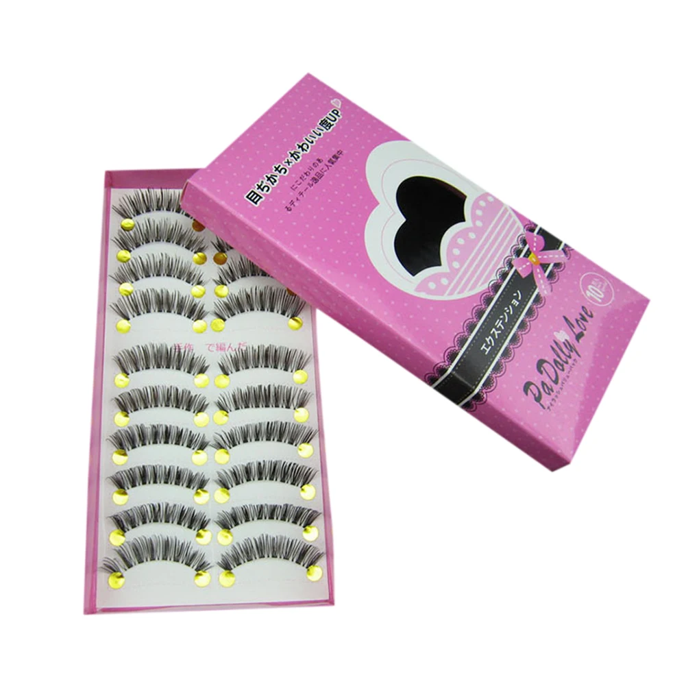 10Pairs Natural Fake Eyelashes Long Thick False Eyelashes Black Makeup Tools