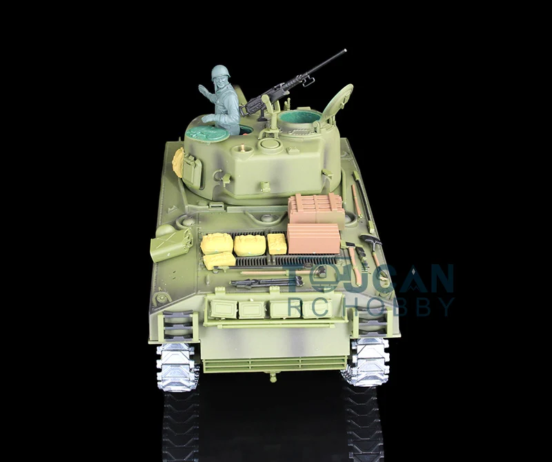 HENG LONG-Controle Remoto RC Tanque, Metal Tracks, 3898 Faixas, 7.0 Atualizado M4A3 Sherman, RTR, Escala 1/16, 2.4G, TH17671