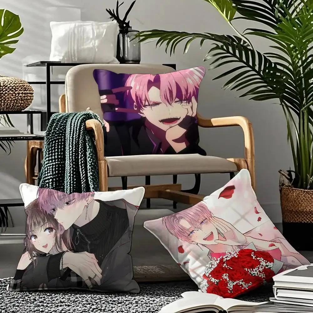 

Anime T-Tamon's B-B-Side Pillow Case Comfort Sofa Bed Silky Elegant Invisible Zipper Custom Decorative Cushion Cover