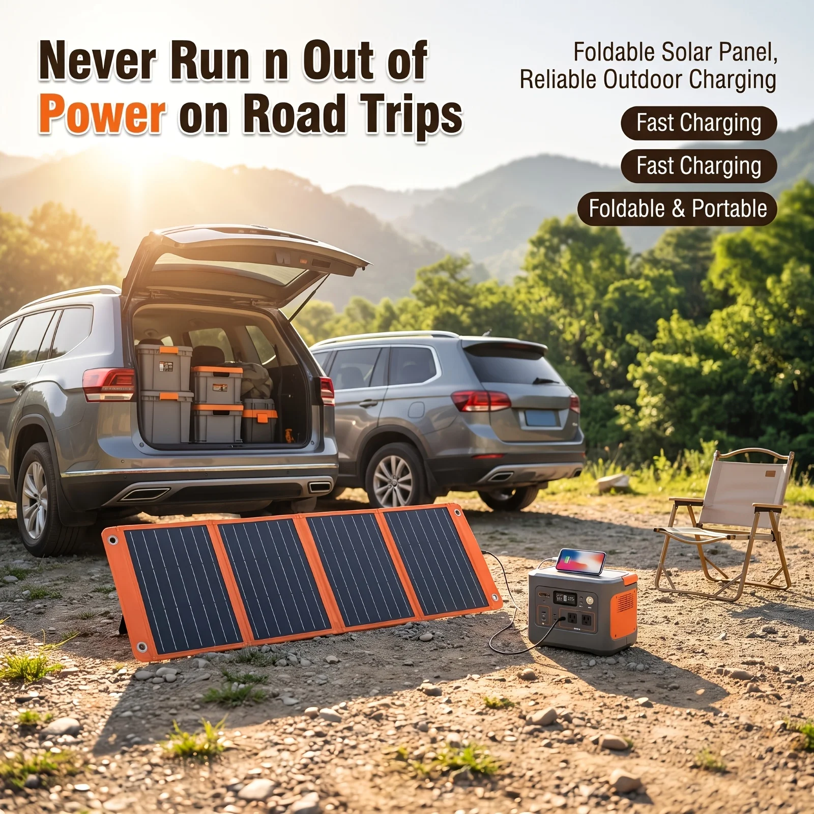 Foldable Solar Charger, Foldable Solar Panel, Suitable for Phones, Power Banks And Other Devices
