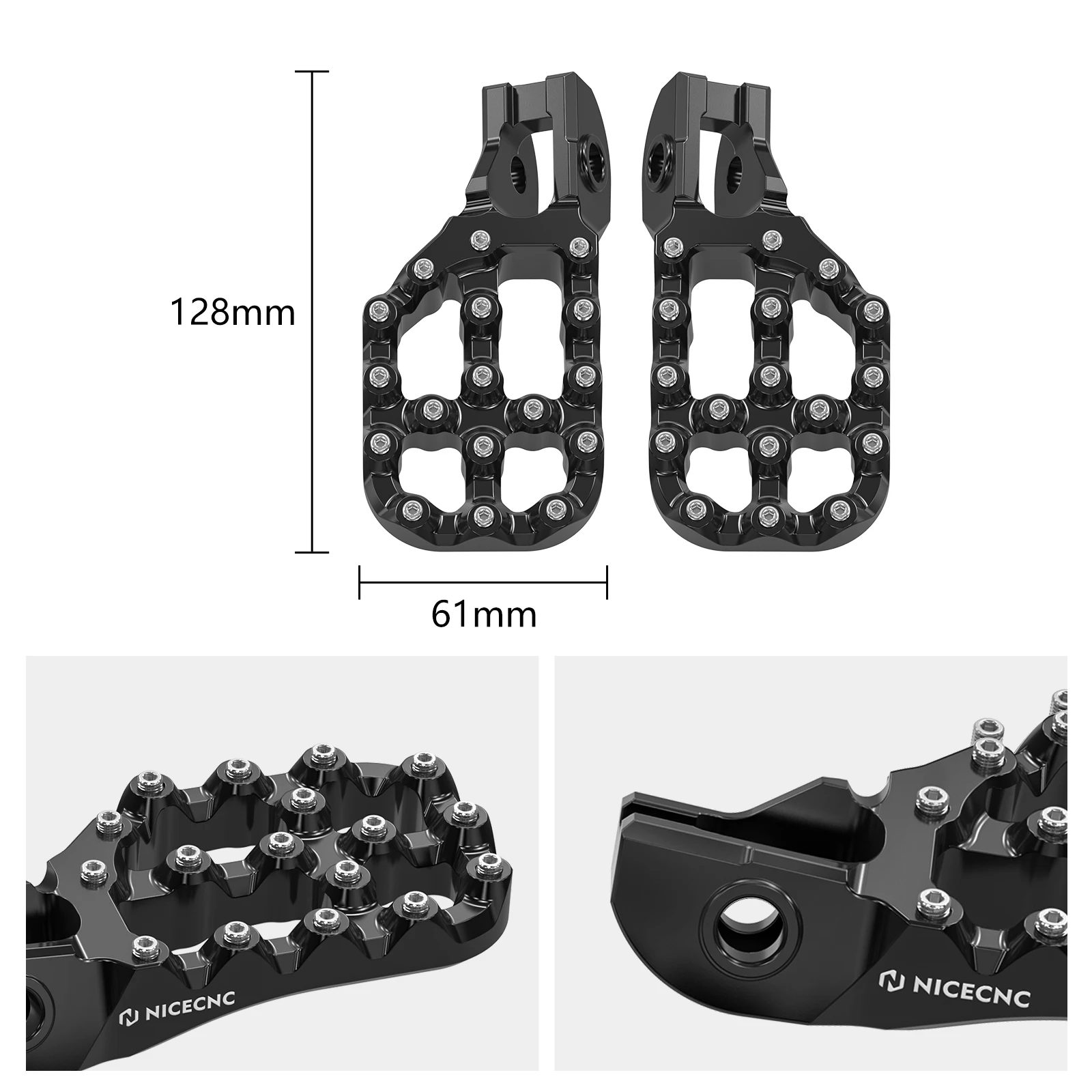 NICECNC For Husqvarna TE300 FE350 FE450 FE501 TE250 FE250 2017-2023 TX300 TC125 FC FX 350 2017-2022 Extender Foot Pegs Footrests