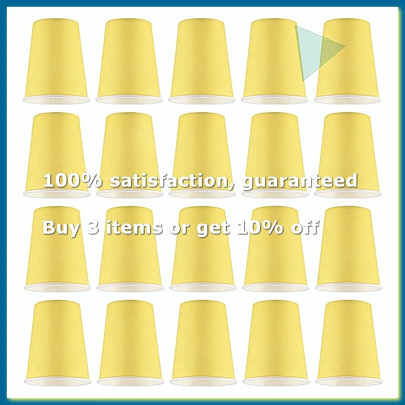 20 Paper Cups (9oz) - Plain Solid Colours Birthday Tableware Catering(yellow)-AD33