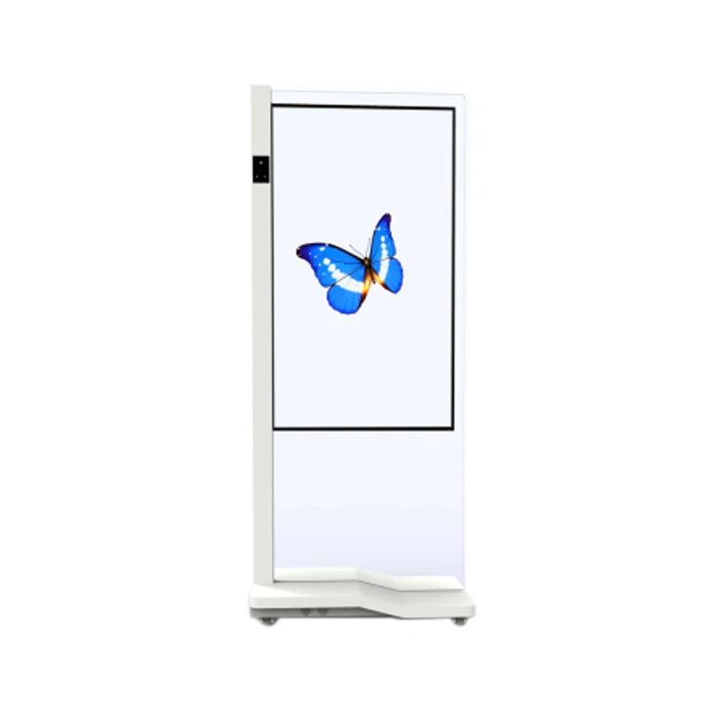 Vertical Smart TV Digital Advertising Kiosks Floor-stand 55 Inch Transparent Display