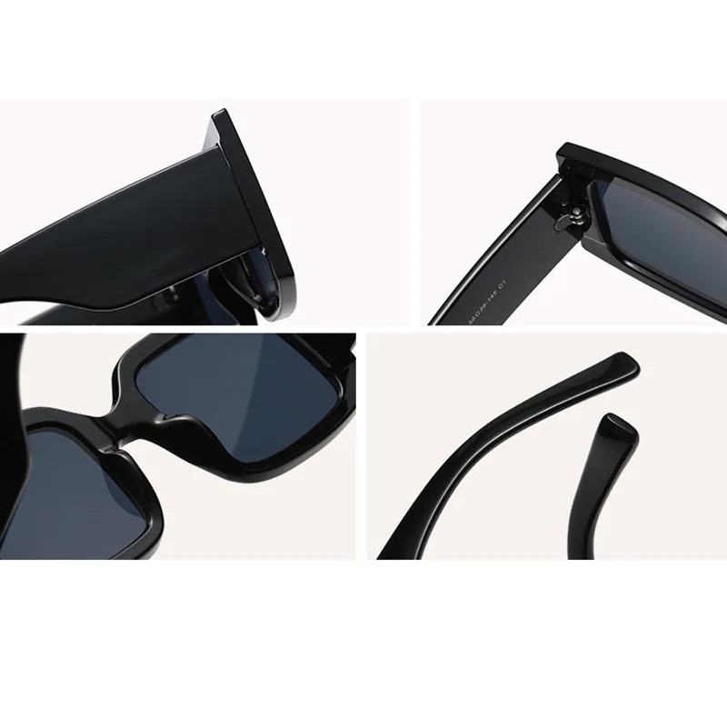 النظارات الشمسية الرجال النساء مربع الأزياء سميكة العلامة التجارية الفاخرة مصمم الرجعية في الهواء الطلق عطلة حزب الهدايا التبعي gafas دي سول النظارات #4