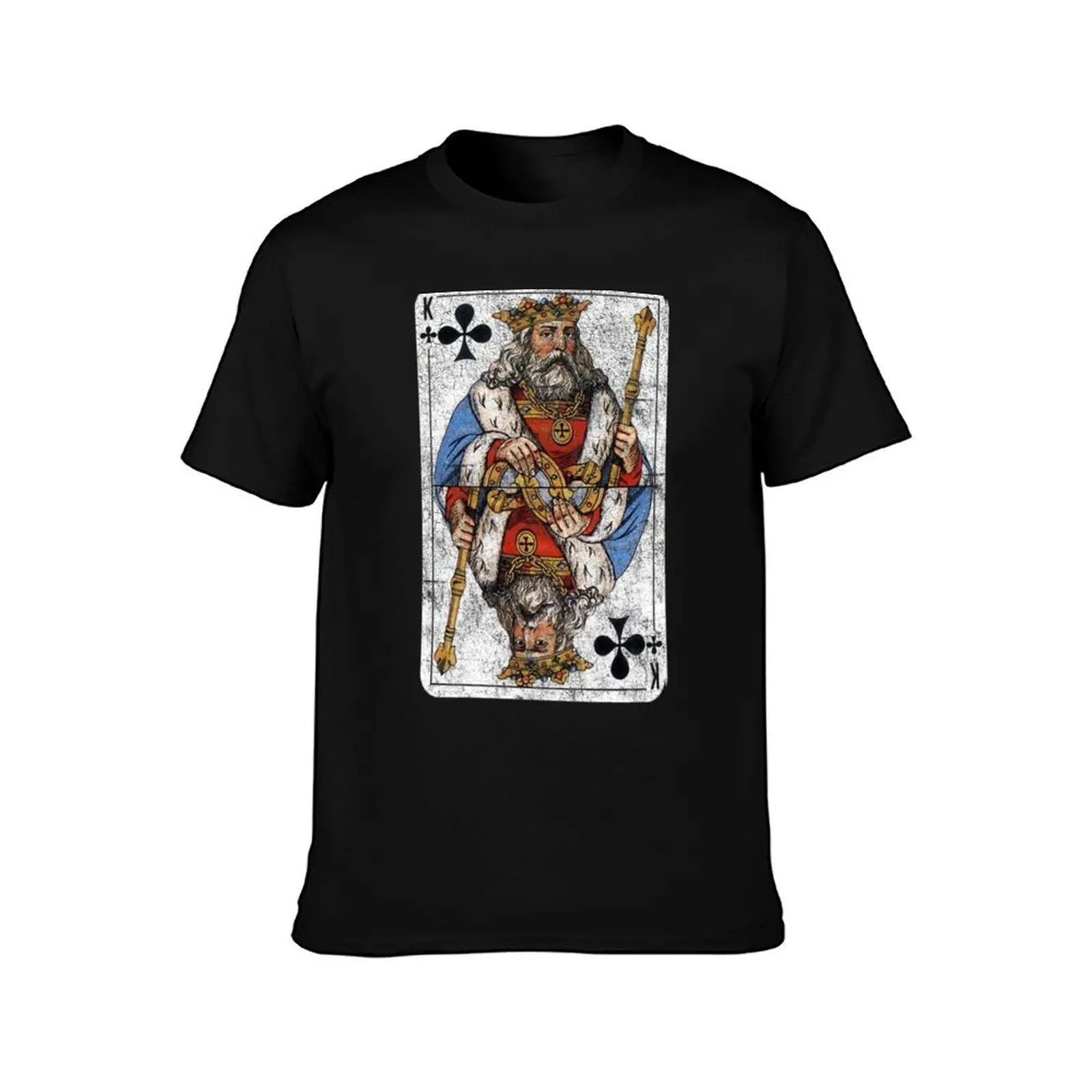 Vintage King of Clubs Playing Card T-Shirt oversized graphic tee graphic shirts mens graphic t-shirts hip hop