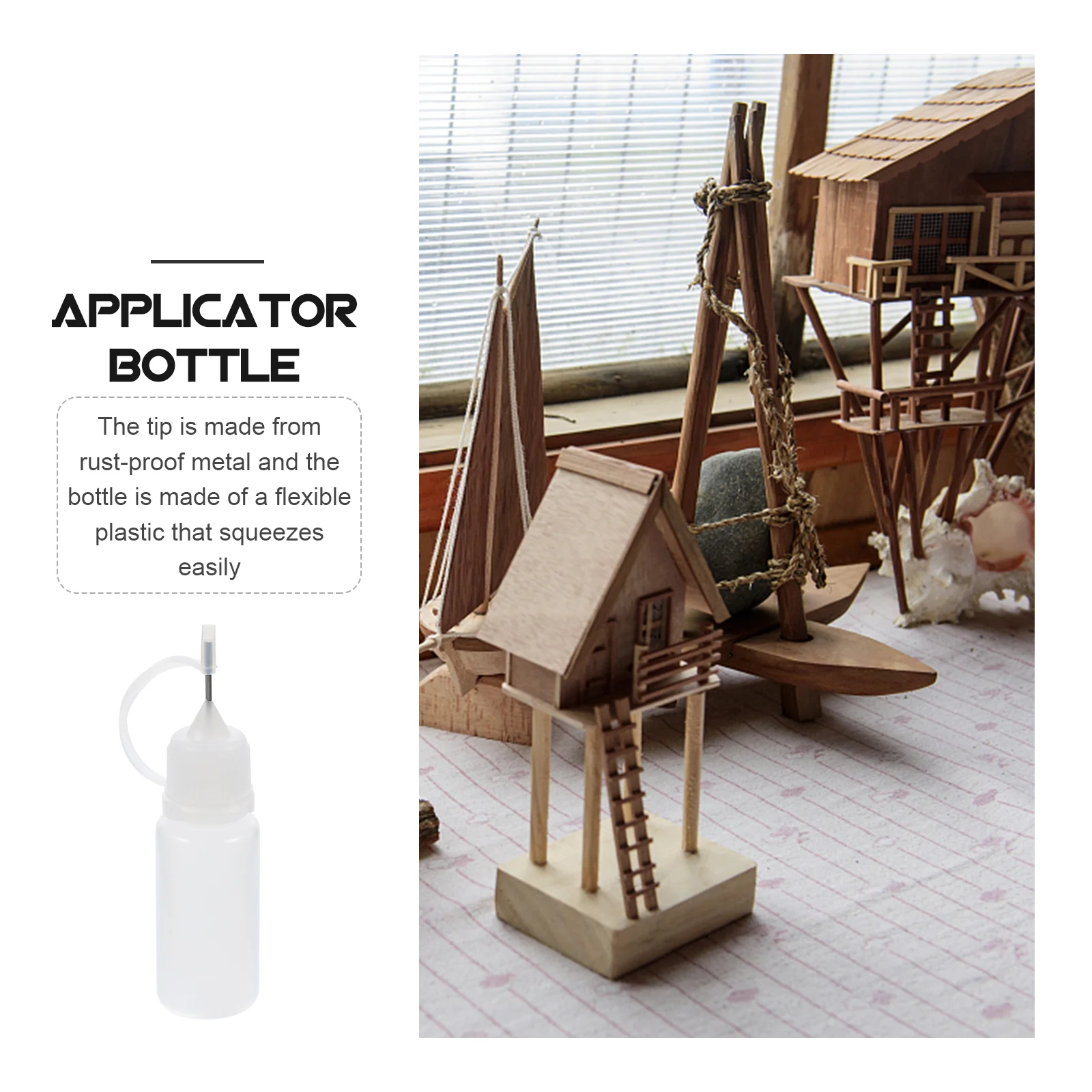 10 pz 10 ml punta dell'ago bottiglia di colla applicatore strumento quilling fai da te bottiglia di precisione (bianco) bottiglia con punta dell'ago