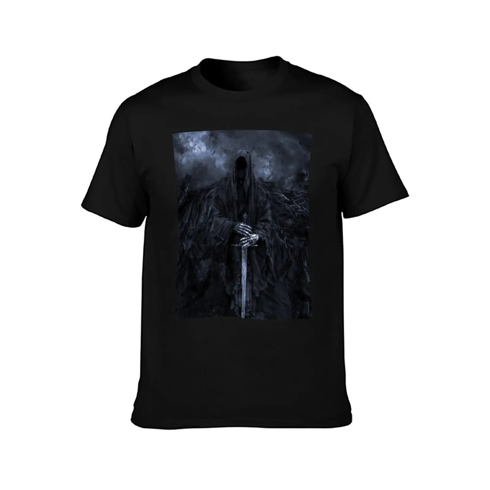 nazgul T-Shirt, Summer Casual Cotton Tee, Oversized Streetwear Tops, Vintage Graphic Print, Loose Fit Short Sleeve, 100% Cotton