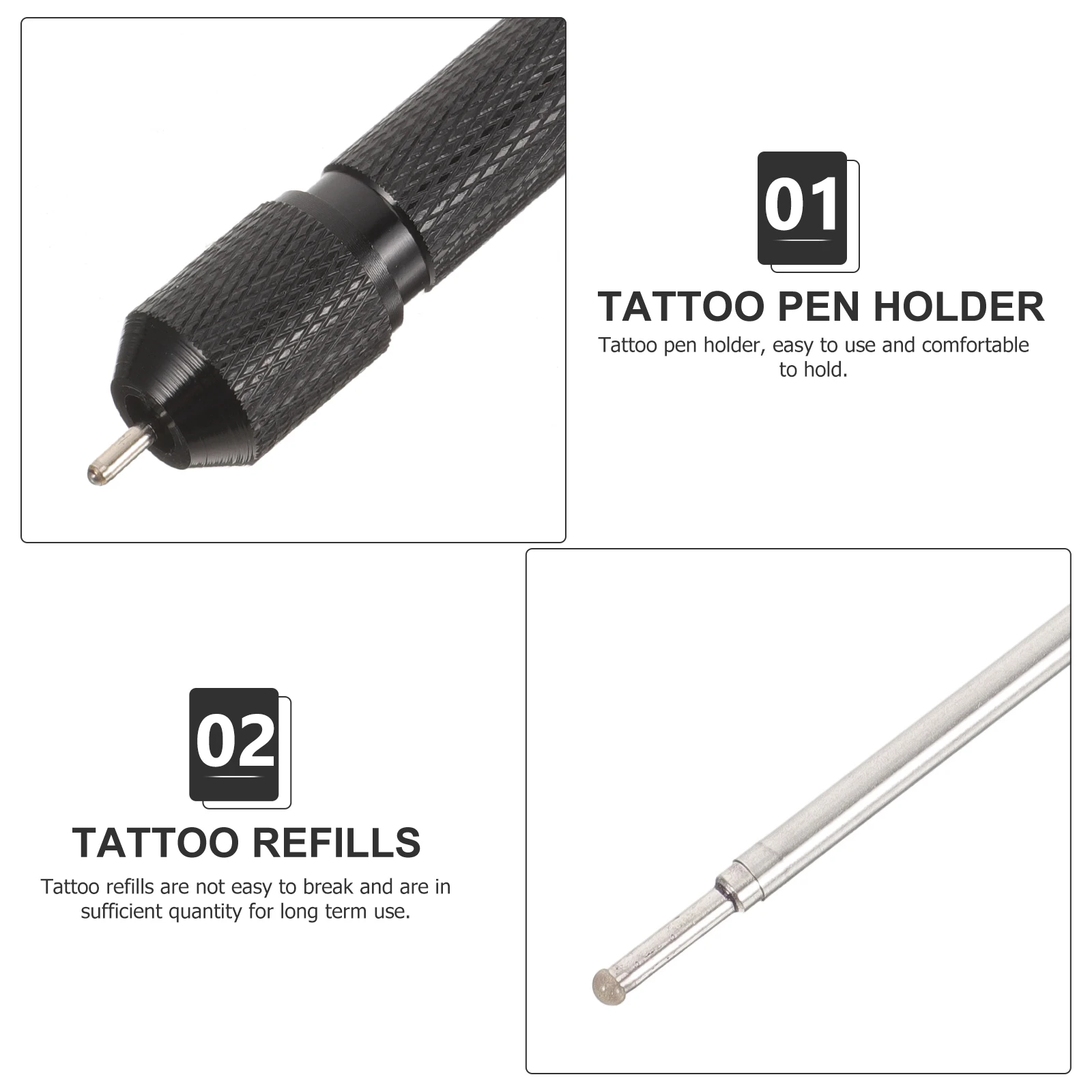 

Tattoo Pen Set Refill Black Drawing Pens Mark Refills Ink Markers for Skin Holder and Smooth Writing Replacement