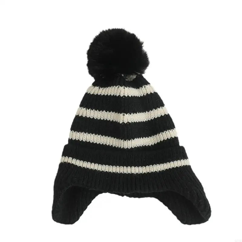 

Q22D 2-6Y Kids Knitted Hat Windproof Cap Warm Bonnet for Outdoor Activities