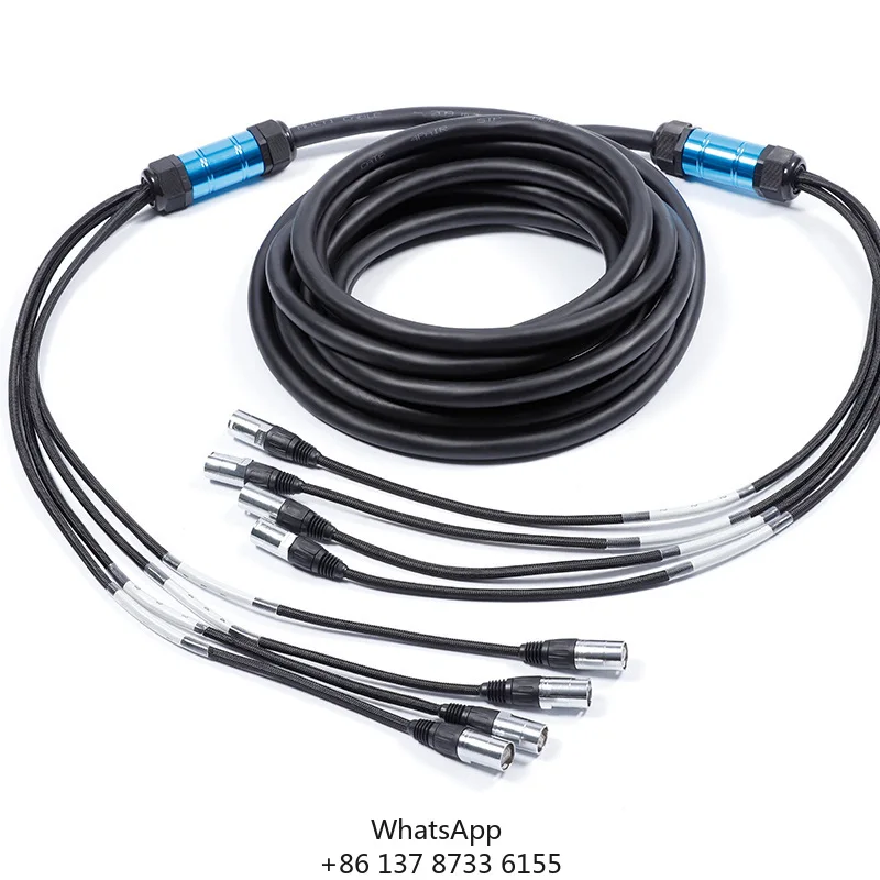 4-Channel CAT6 Double-Shielded Network Cable, RJ45 Patch Cord, Ethernet Snake Cable For Stage Audio & Video Network Control