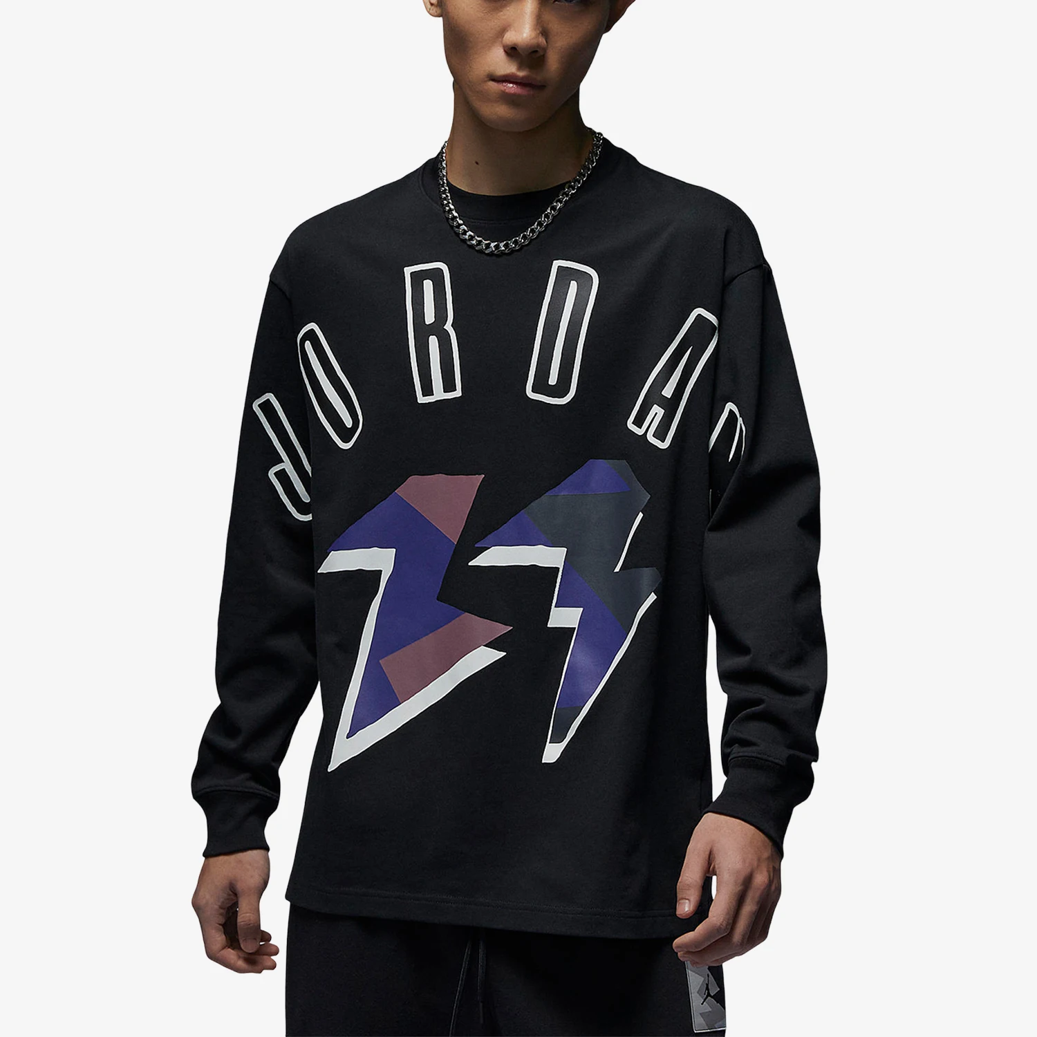 Nike genuine Jordan new men's fashionable and casual round neck long sleeved T-shirt FD6944-010
